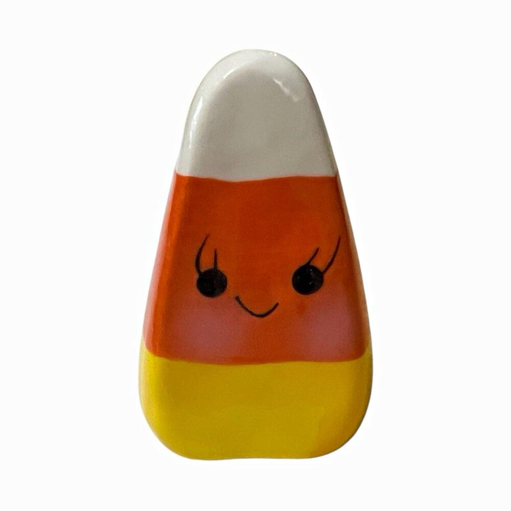 Candy Corn Ceramic Pepper Shaker Novelty Halloween White Orange Yellow Hand Wash
